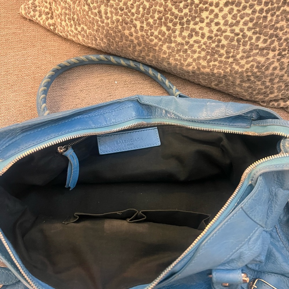 Balenciaga Part Time Le City Blue Leather Bag - Picture 7 of 12